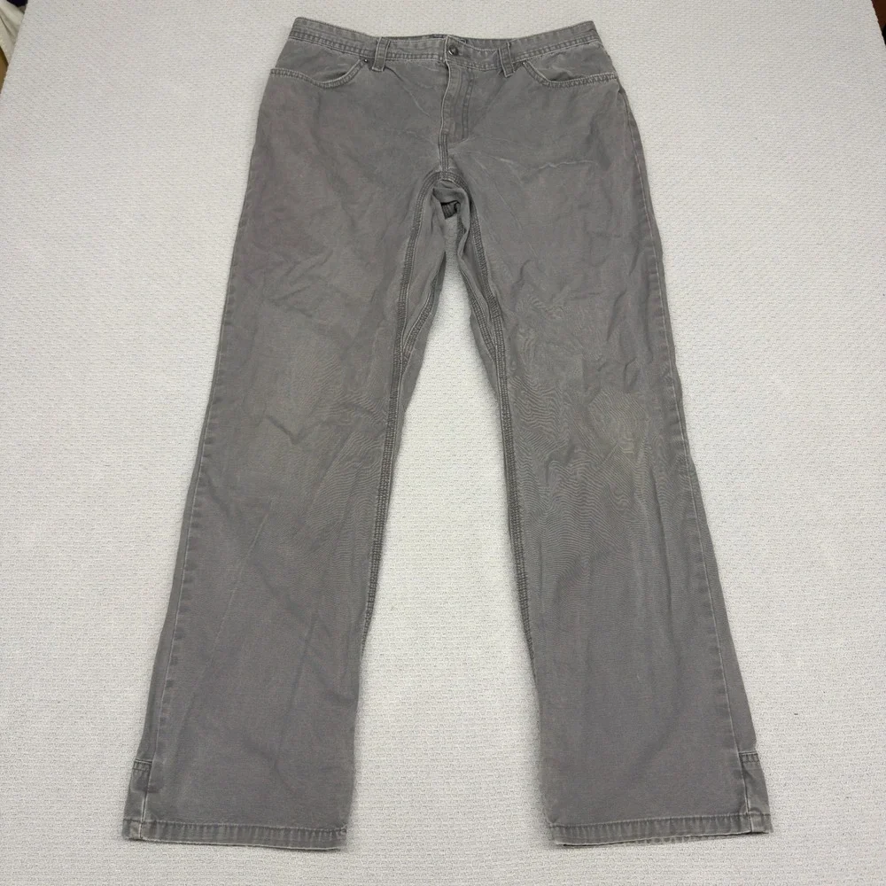 North Face Pants Mens 34x30 Gray Cotton Canvas Straight Leg Workwear Casual